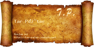 Tar Péter névjegykártya
