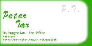peter tar business card